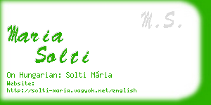 maria solti business card